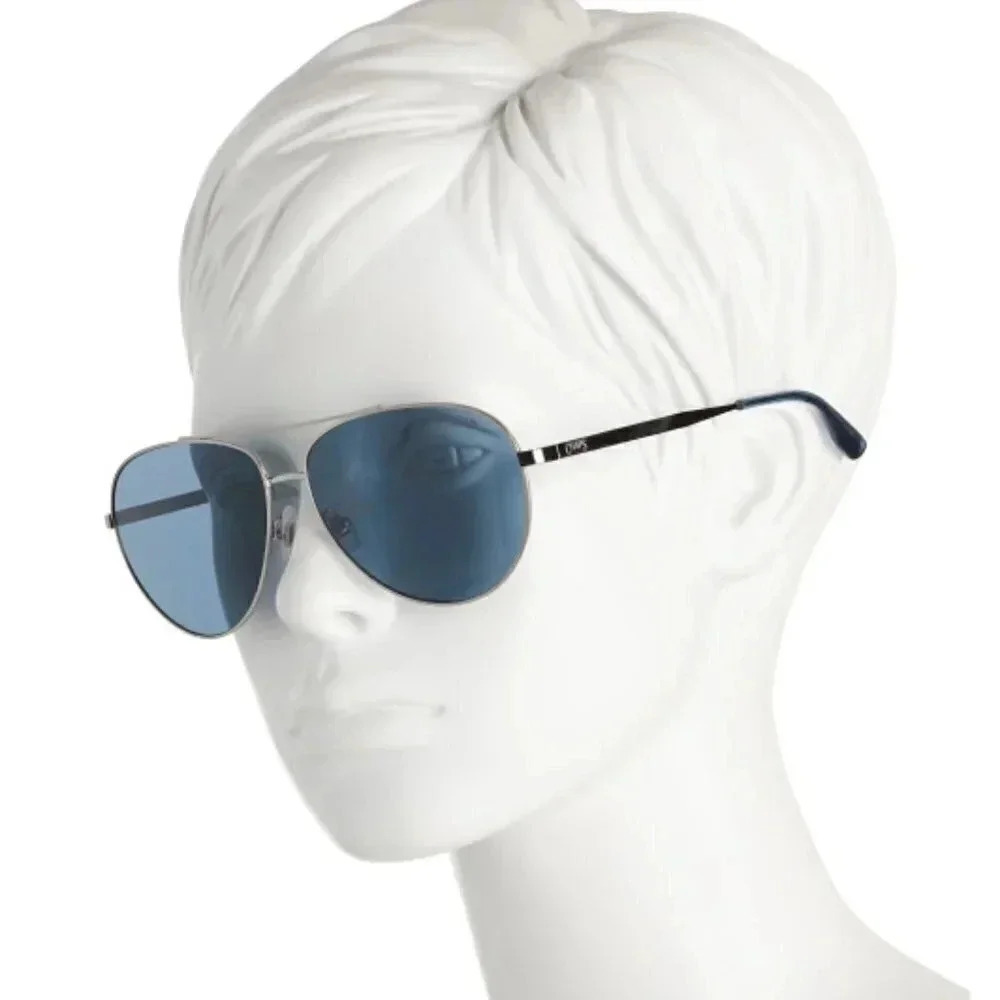 CHAPS CP4001 AVAIATOR DARK BLUE LENSES SHINY GUN METAL FRAMES.